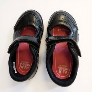Reebok Toddler Black Patent Leather Mary Jane Shoes Sneakers Size‎ 5